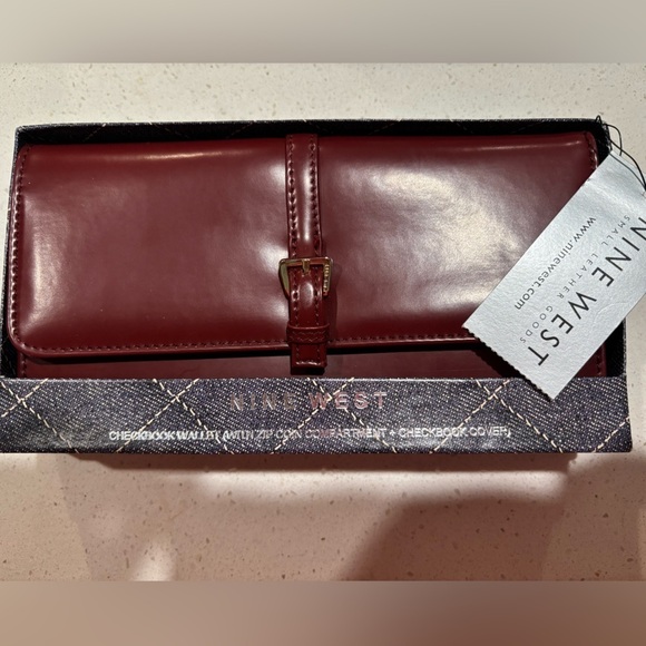 Nine West Handbags - Nine West Burgundy Leather Wallet Vintage (060)